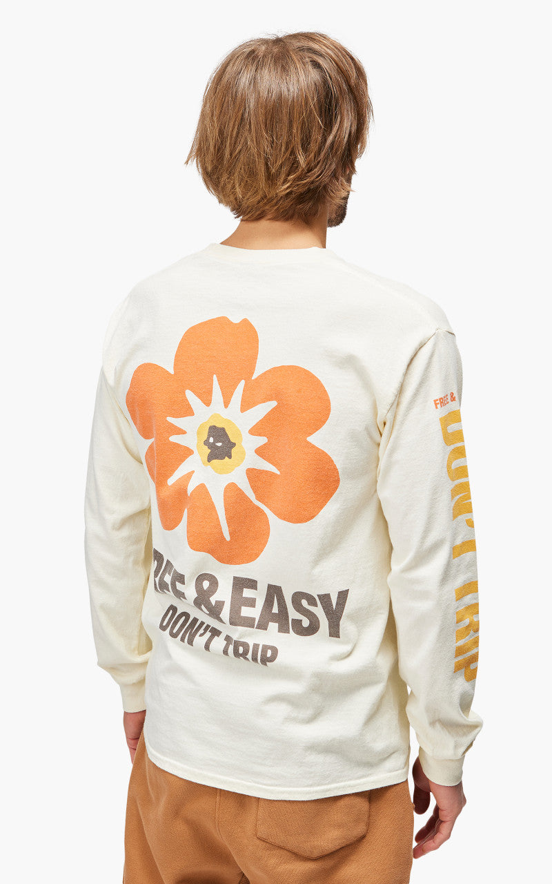 Free & Easy Island Flower L/S Tee Pale Yellow