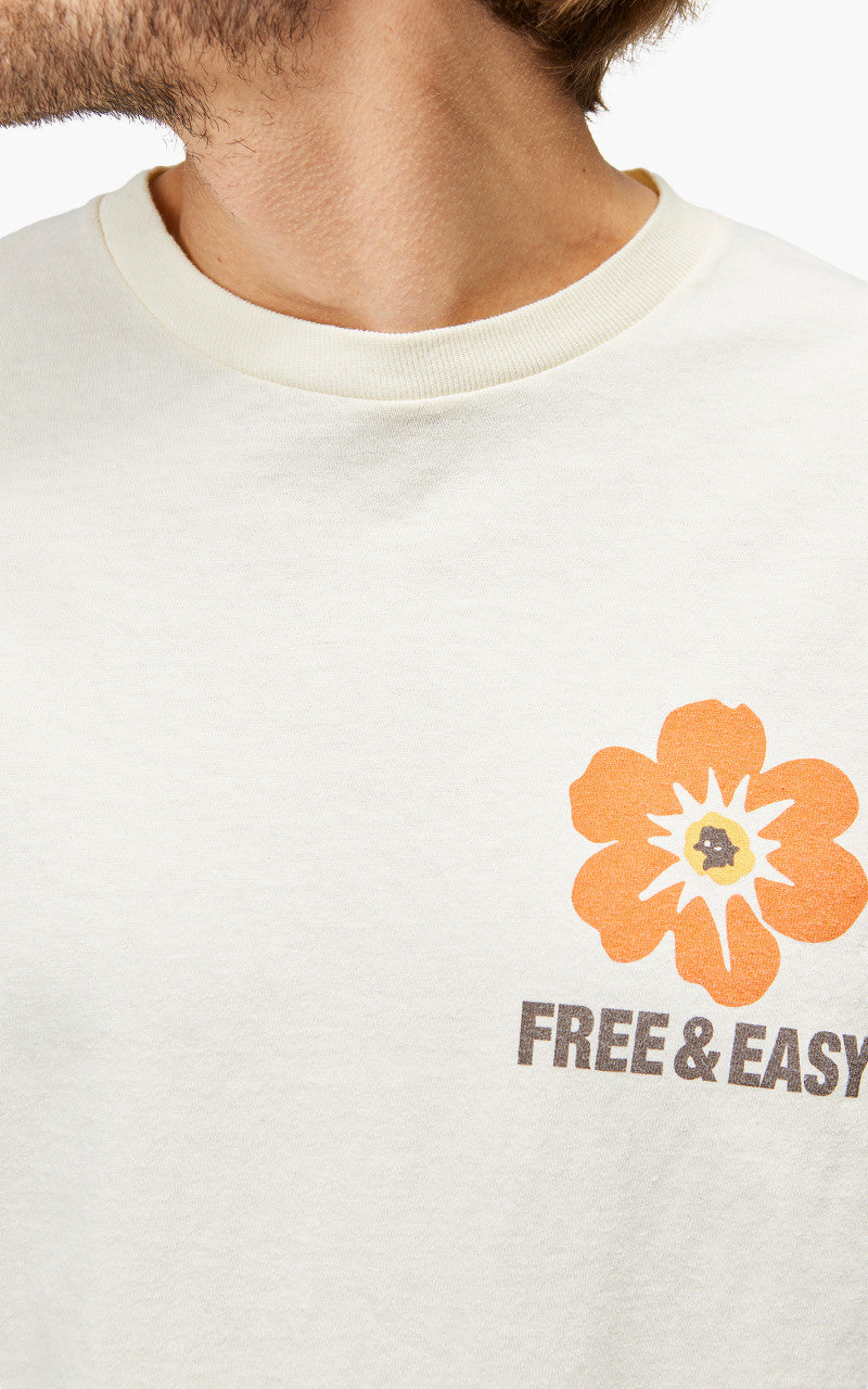 Free & Easy Island Flower L/S Tee Pale Yellow