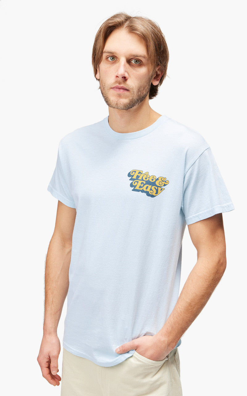 Free & Easy Be Happy LA S/S Tee Blue
