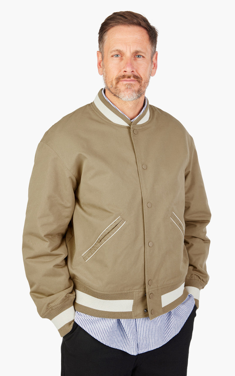 FrizmWORKS Cavalry Twill Varsity Jacket Beige