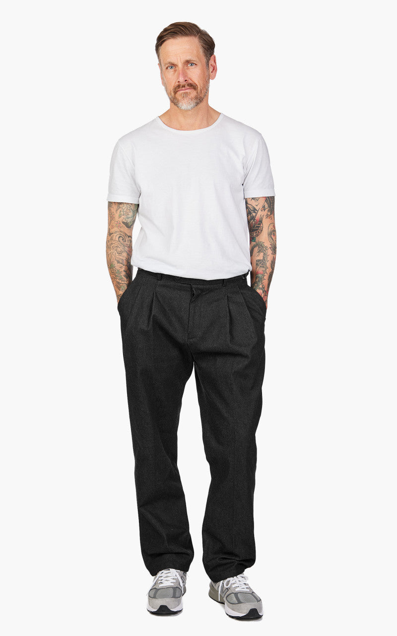FrizmWORKS Side Adjust Two Tuck Denim Pants Black