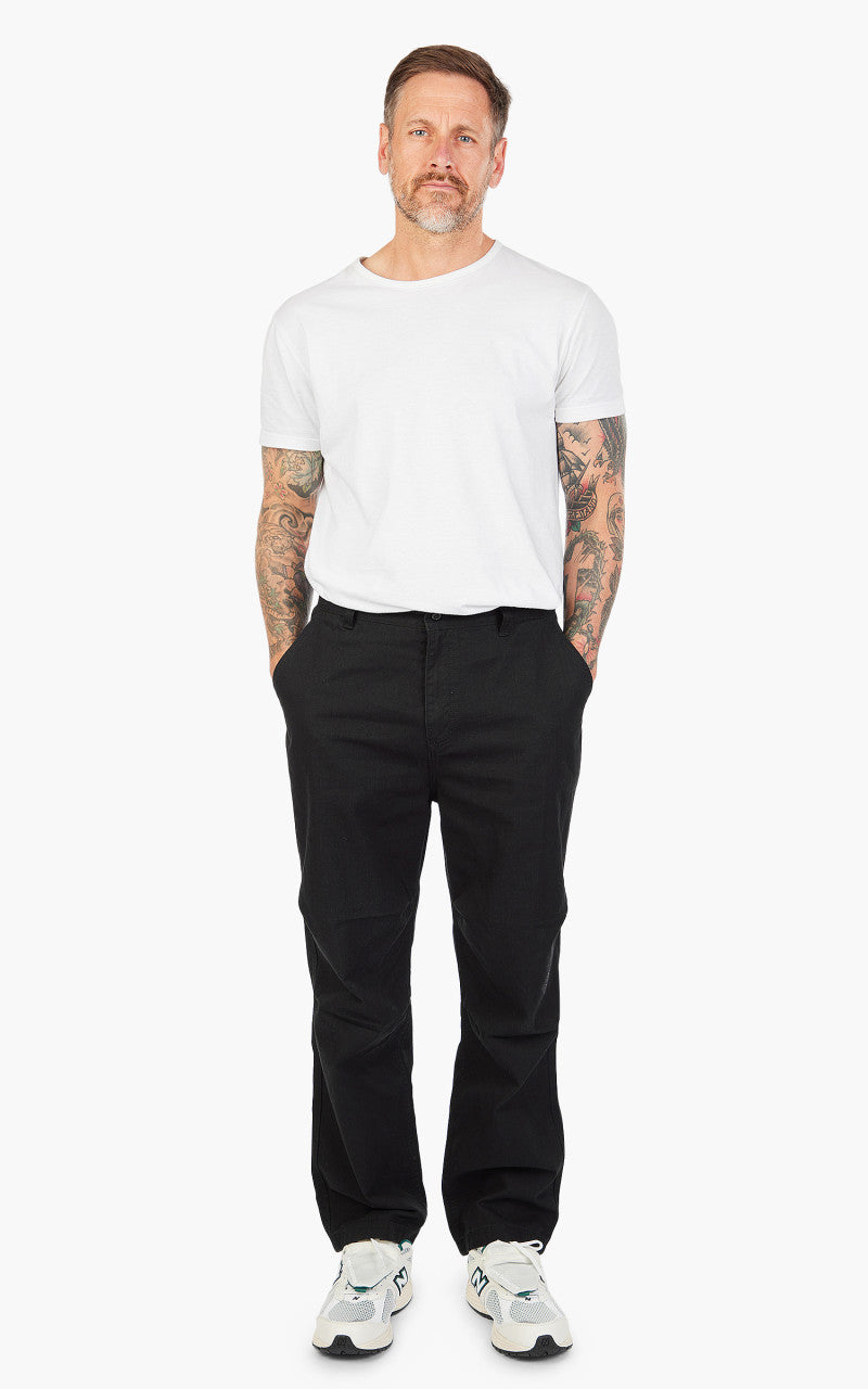 FrizmWORKS Slub Cotton Two Tuck Pants Black