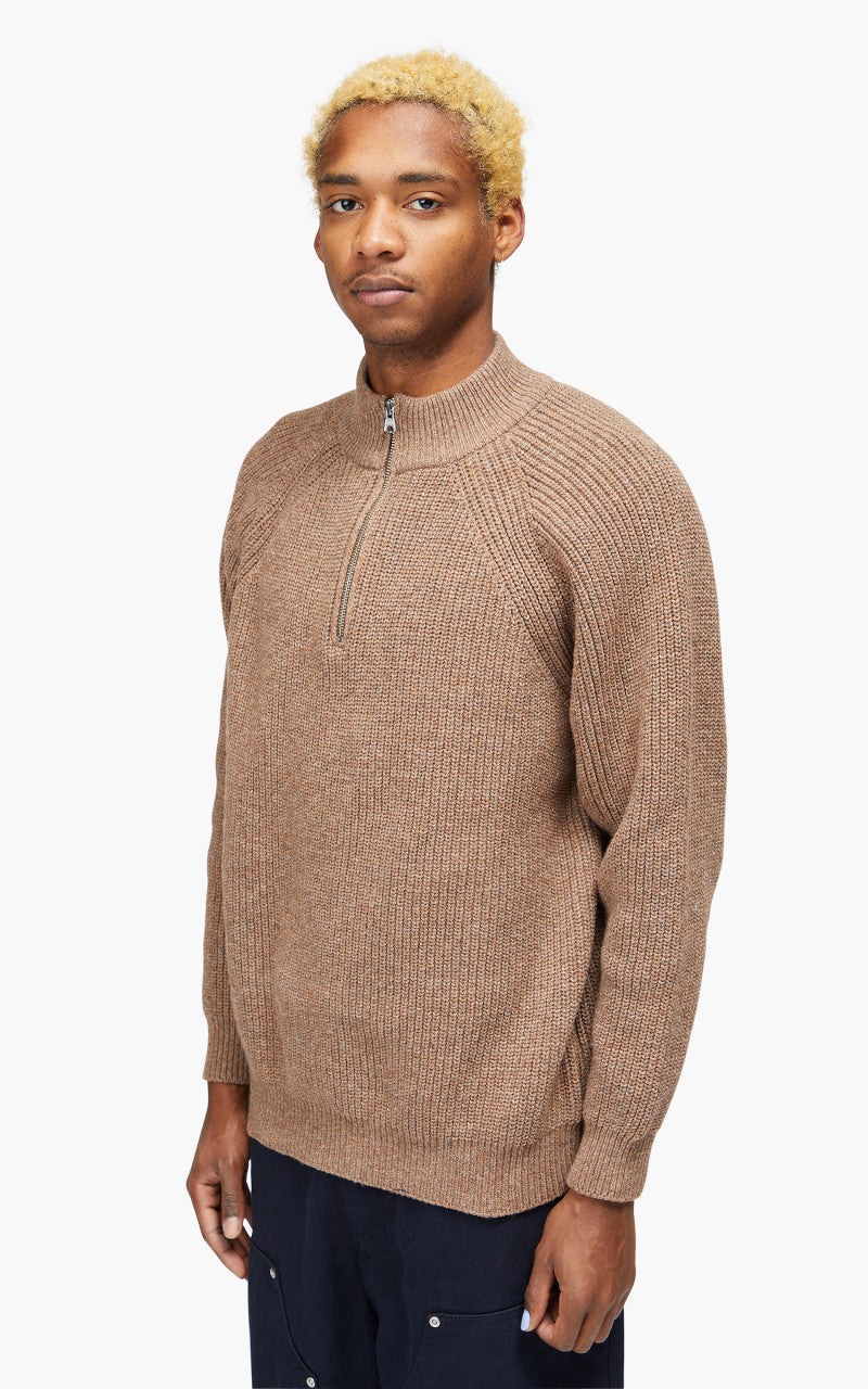 FrizmWORKS Half Zip Mock Neck Sweater Cocoa