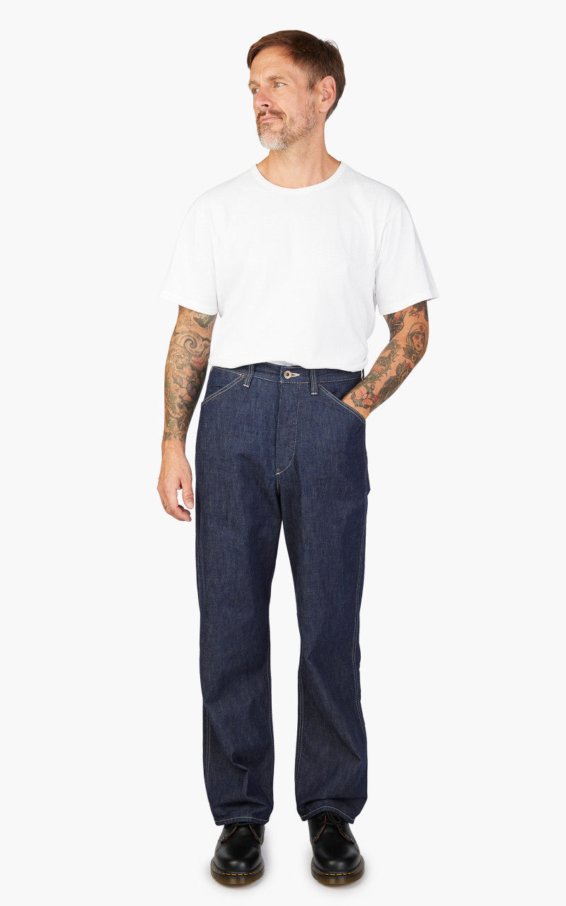 Fullcount 1129-1 PW Denim Cinch Back Work Pants Indigo Blue