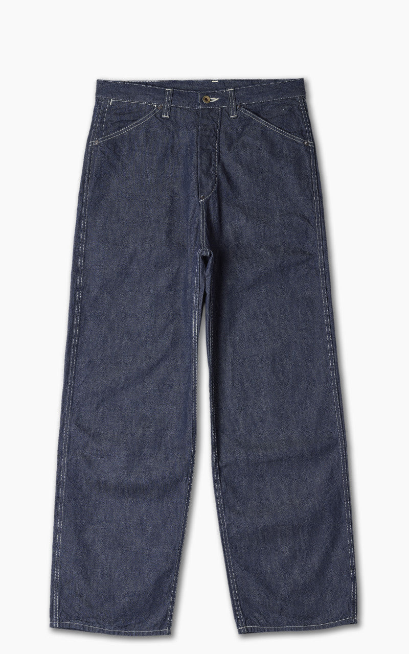 Fullcount 1129-1 PW Denim Cinch Back Work Pants Indigo Blue