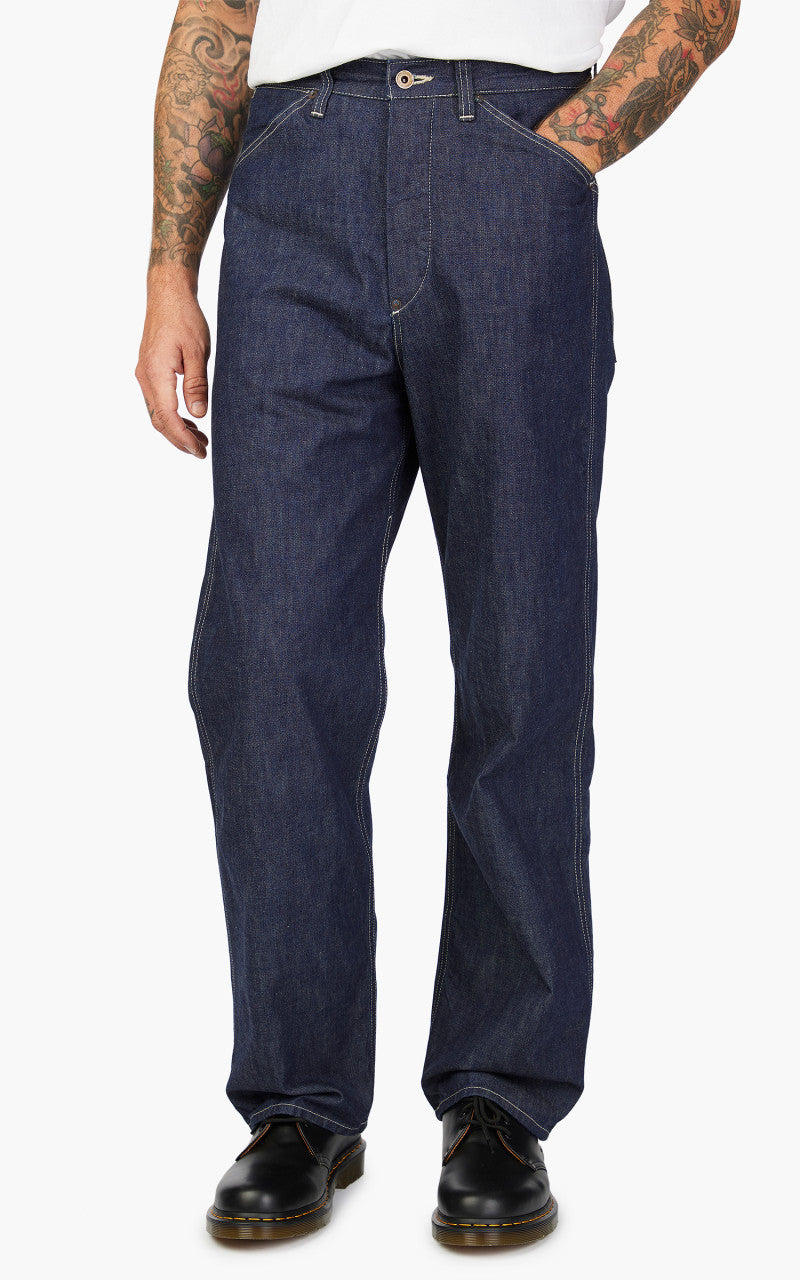 Fullcount 1129-1 PW Denim Cinch Back Work Pants Indigo Blue