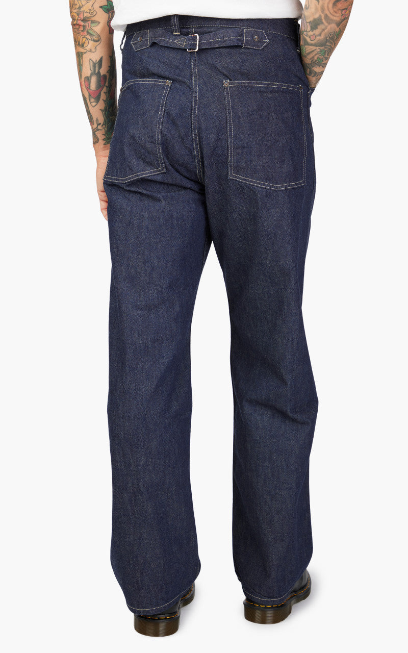 Fullcount 1129-1 PW Denim Cinch Back Work Pants Indigo Blue