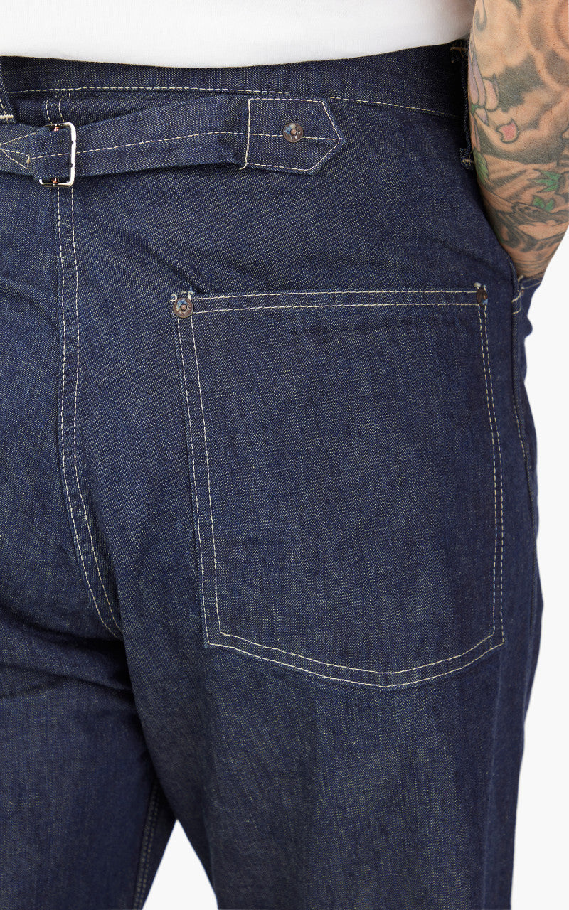 Fullcount 1129-1 PW Denim Cinch Back Work Pants Indigo Blue