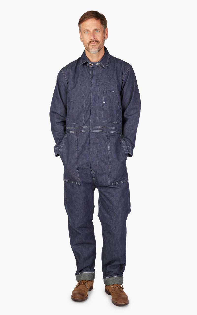 Fullcount 1132-1 PW Denim Engineer Coverall Indigo Blue