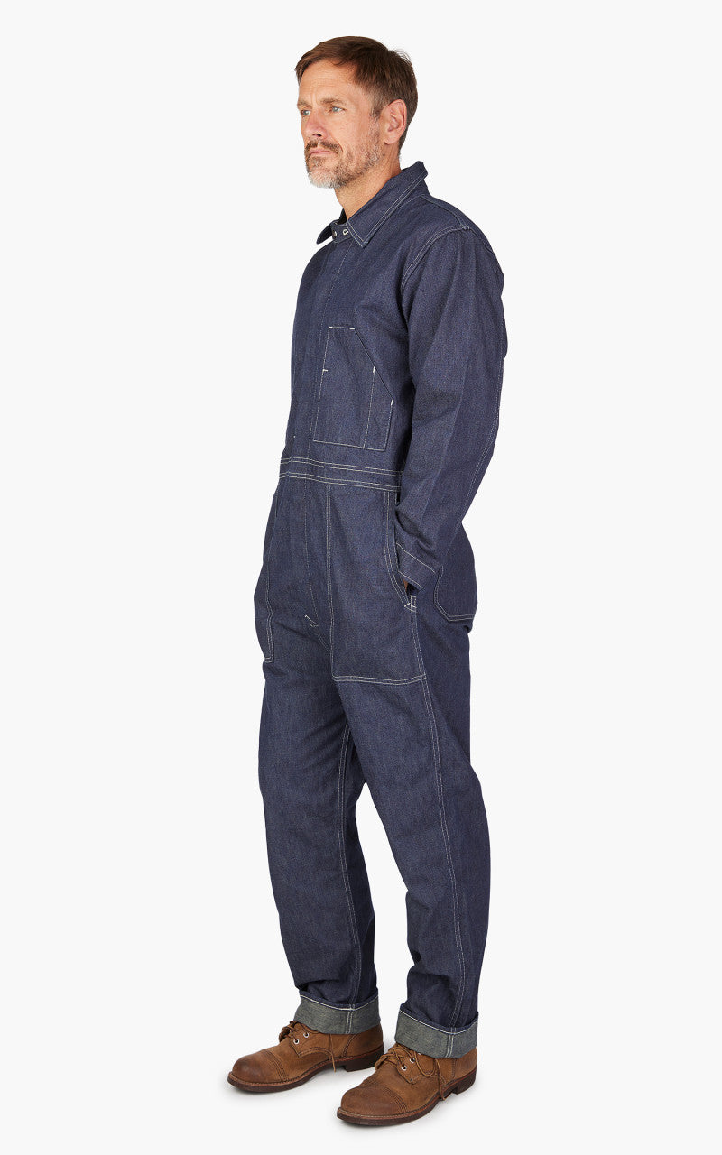 Fullcount 1132-1 PW Denim Engineer Coverall Indigo Blue