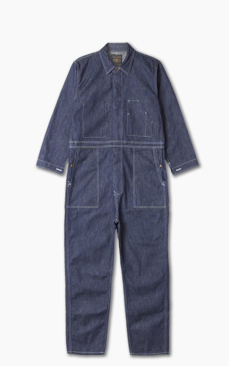 Fullcount 1132-1 PW Denim Engineer Coverall Indigo Blue