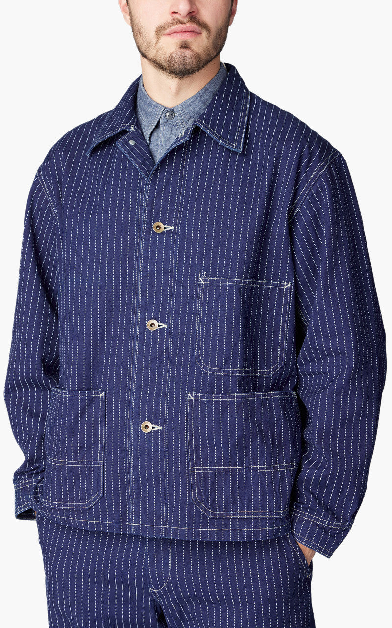 Fullcount 2033-1 Chore Jacket Indigo Wabash Stripe