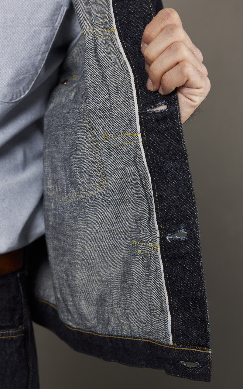Fullcount 2107SSW Type 1 Selvedge Denim Jacket Super Smooth One Wash Indigo
