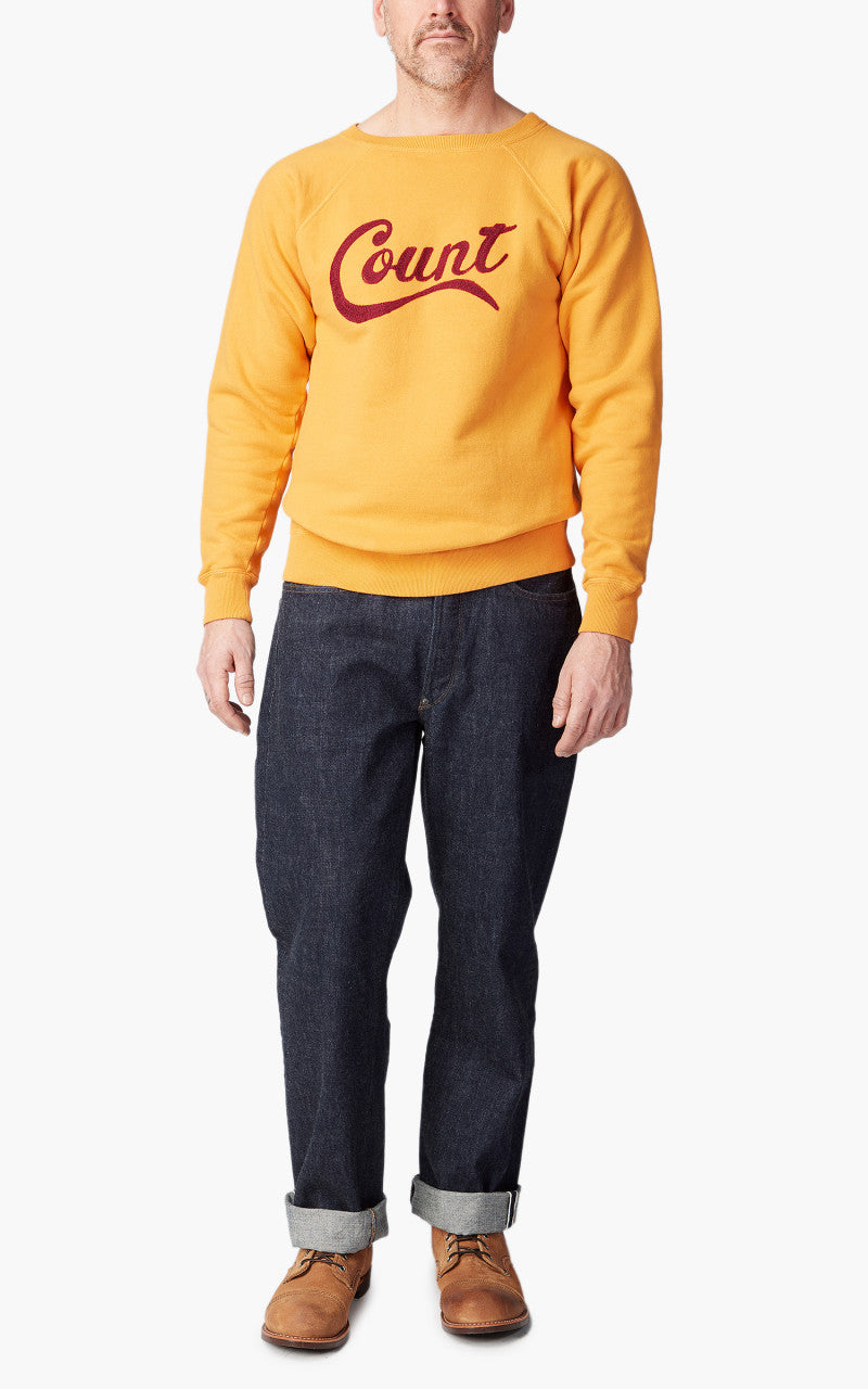Fullcount 3765-2 "Count" Raglan Sleeve College Sweatshirt Golden Yellow
