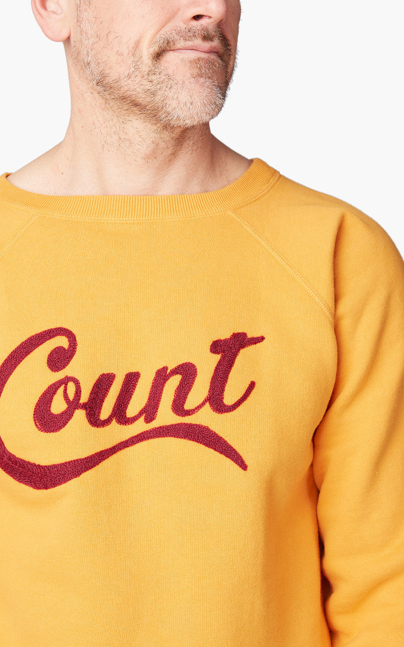 Fullcount 3765-2 "Count" Raglan Sleeve College Sweatshirt Golden Yellow