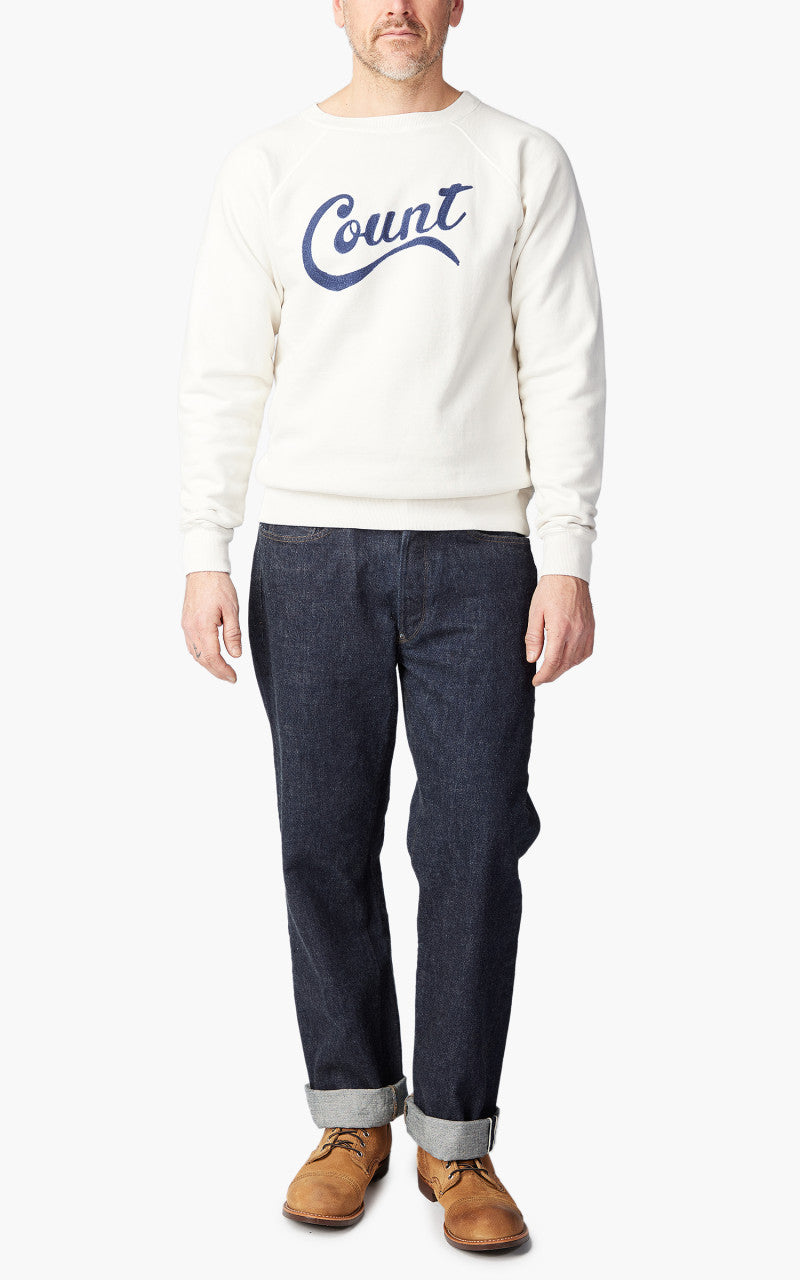 Fullcount 3765-2 "Count" Raglan Sleeve College Sweatshirt Off White