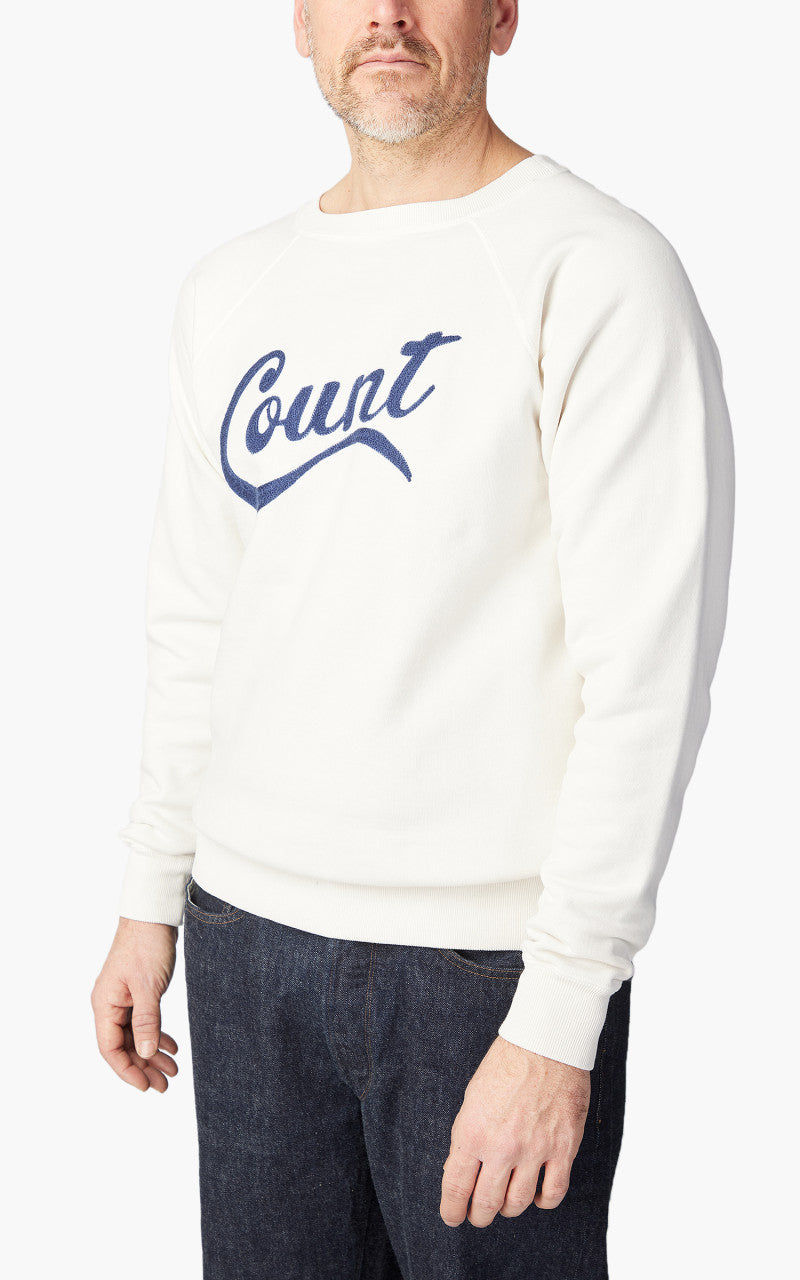 Fullcount 3765-2 "Count" Raglan Sleeve College Sweatshirt Off White