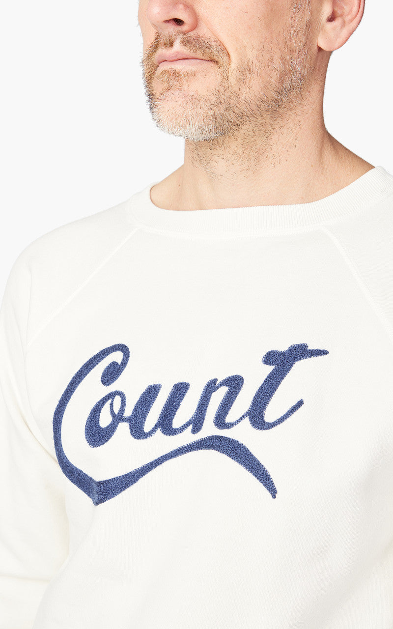 Fullcount 3765-2 "Count" Raglan Sleeve College Sweatshirt Off White