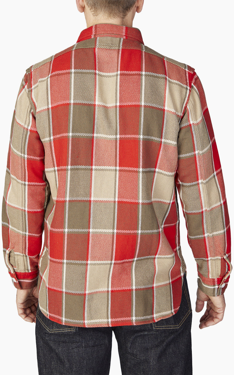 Fullcount 4077 Original Check Cotton Flannel Shirt Red/Beige