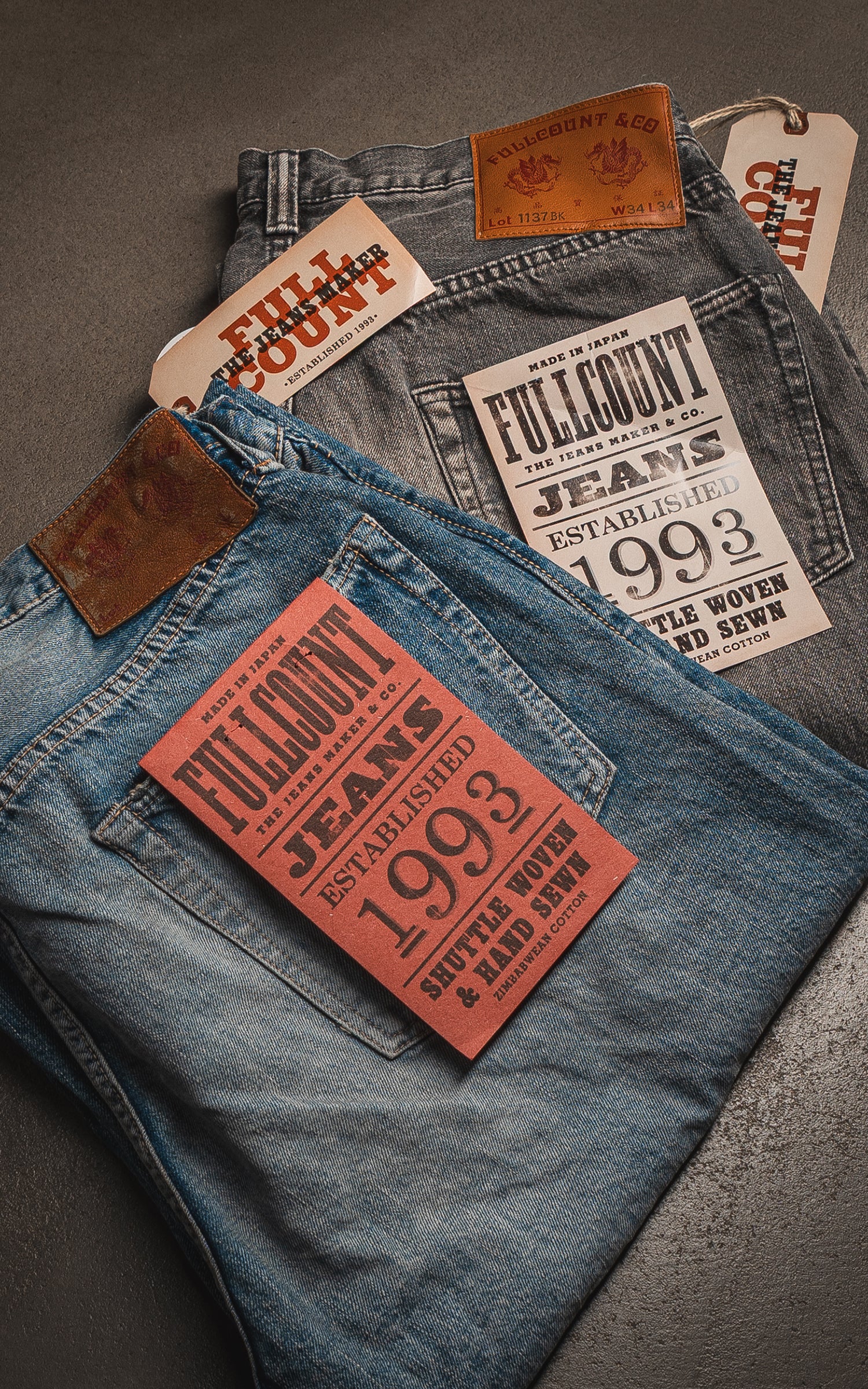 Fullcount 1137BKHW Duke 3 Model Selvedge Denim Dartford Black
