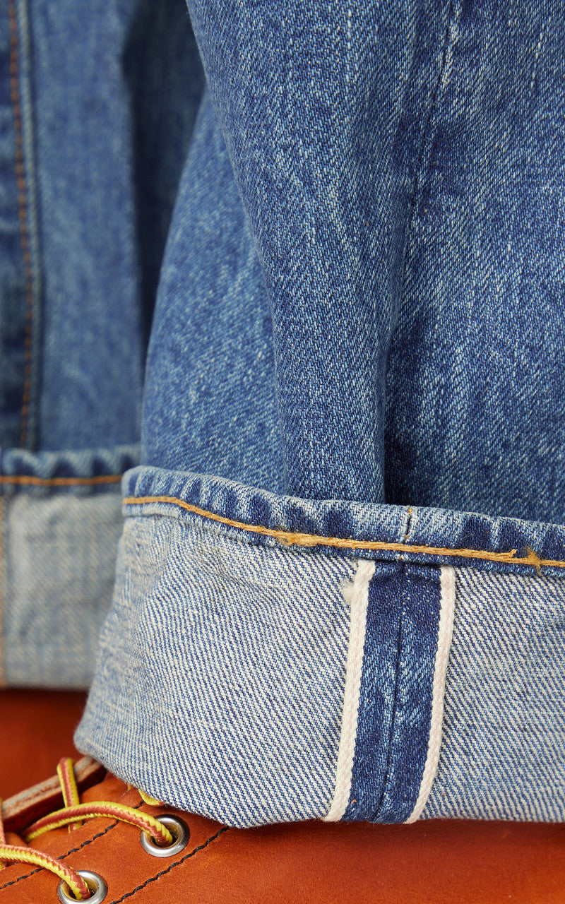 Fullcount 1102-Fade Straight Selvedge Denim Washed Indigo