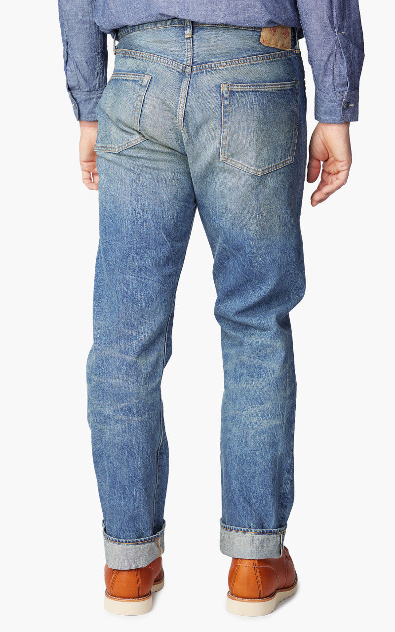 Fullcount 1102-Fade Straight Selvedge Denim Washed Indigo
