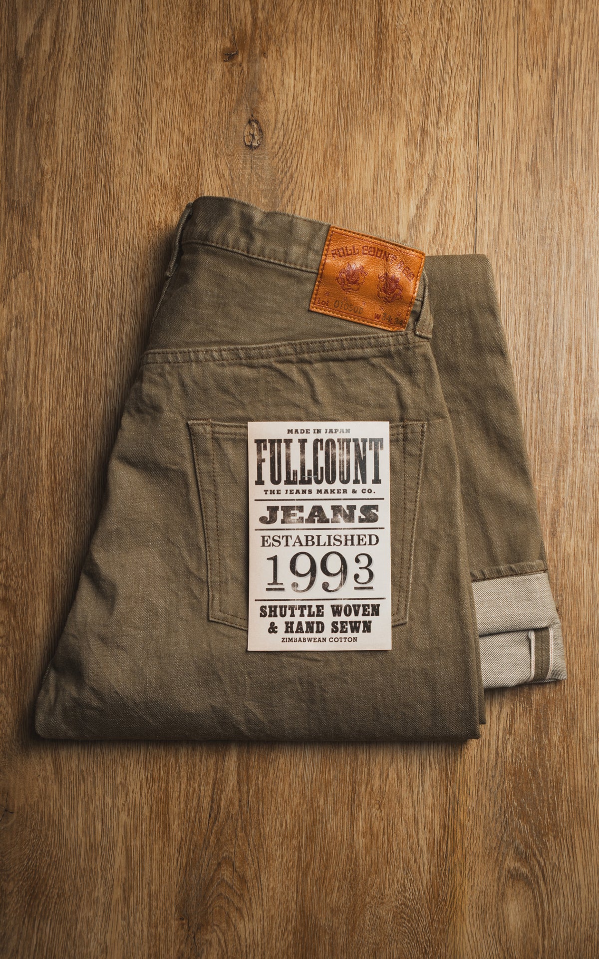 Fullcount 0105OD Wide Selvedge Denim Olive Drab