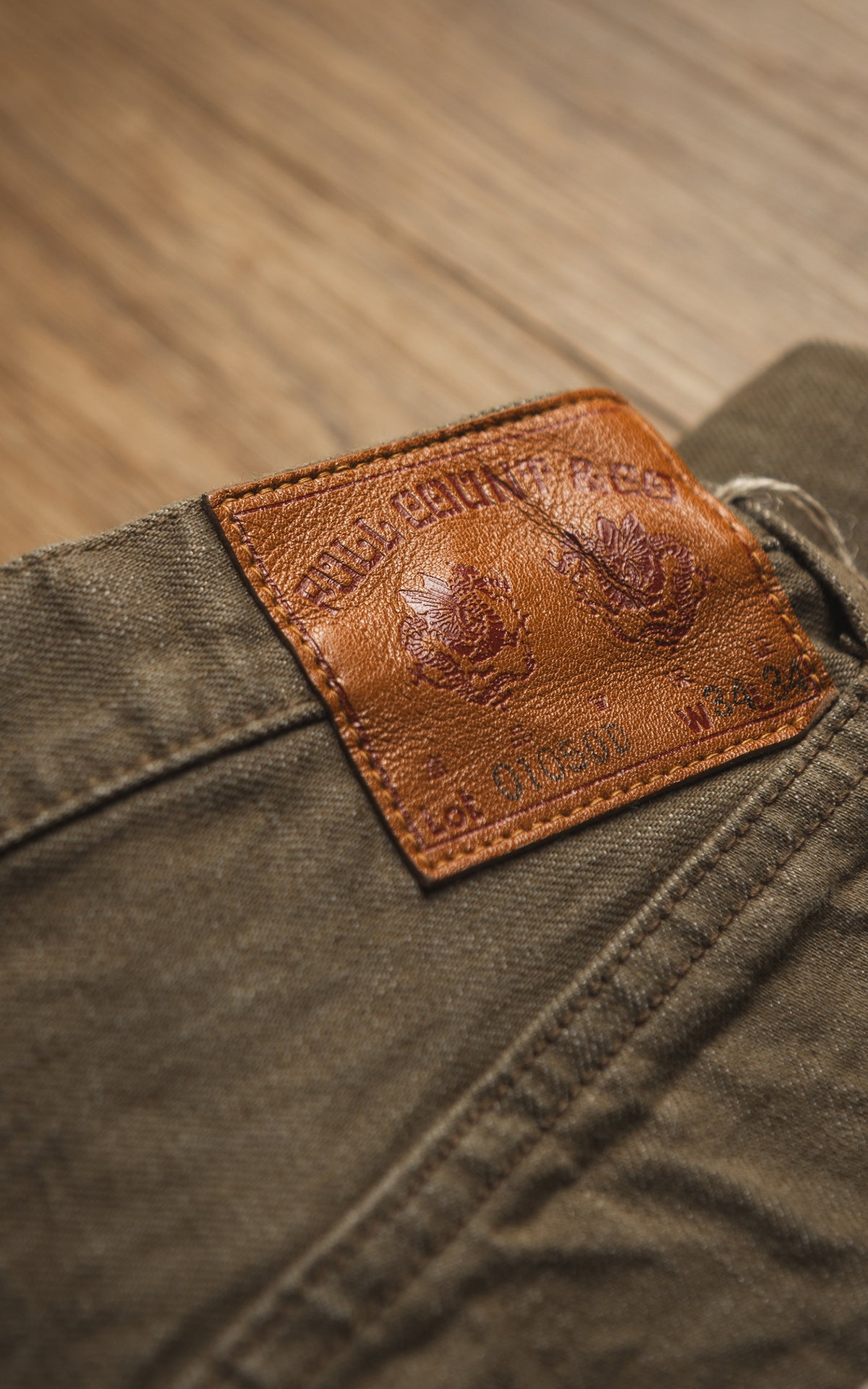 Fullcount 0105OD Wide Selvedge Denim Olive Drab