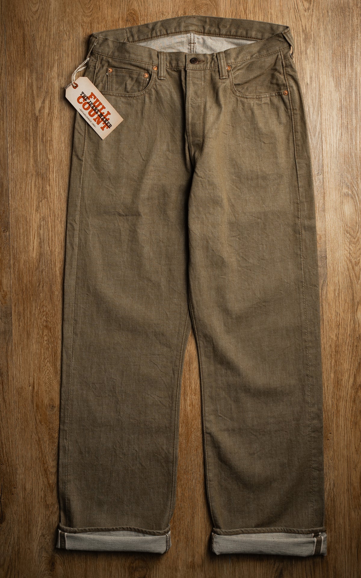 Fullcount 0105OD Wide Selvedge Denim Olive Drab