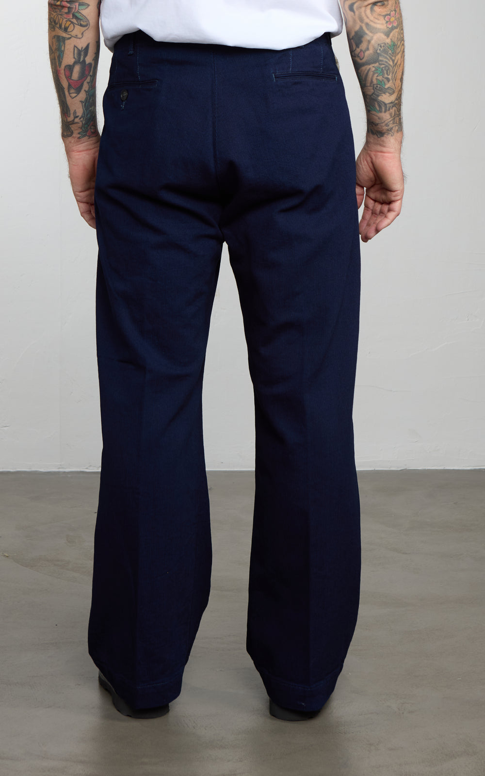 Fullcount 1146-1 Indigo Pique Wide Tuck Trouser Indigo Blue