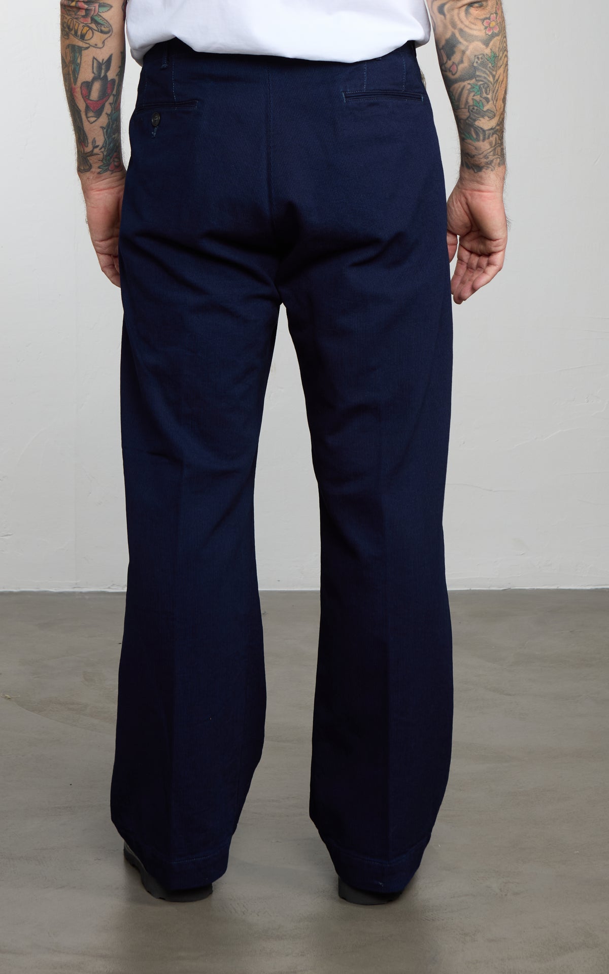 Fullcount 1146-1 Indigo Pique Wide Tuck Trouser Indigo Blue
