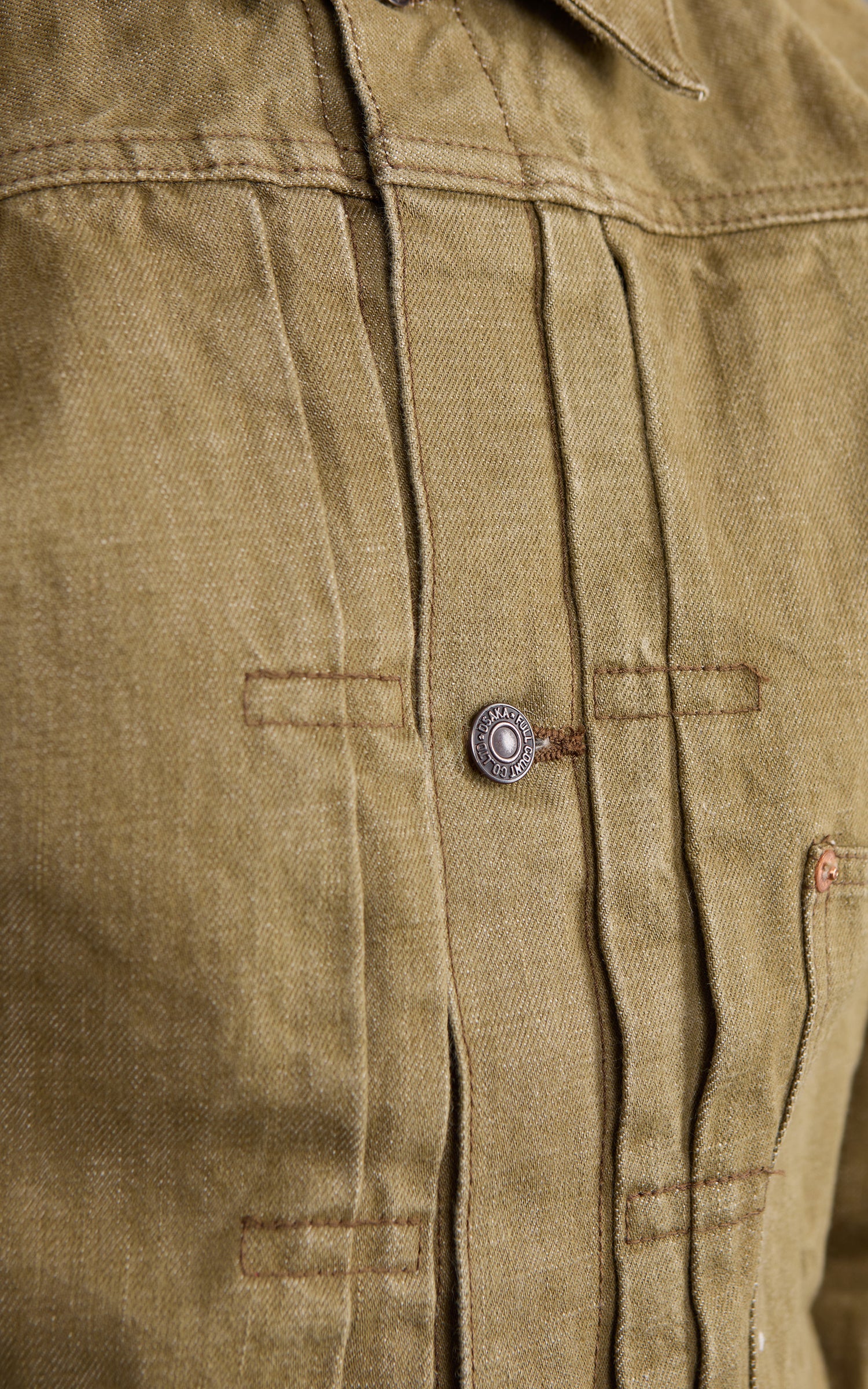 Fullcount 2107OD Type 1 Selvedge Denim Jacket Olive Drab