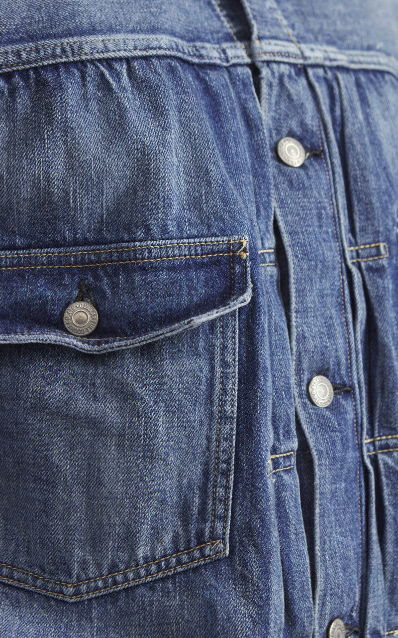Fullcount 2978-2102SS Type 2 Super Smooth Dartford Washed Selvedge Denim Jacket Indigo Blue
