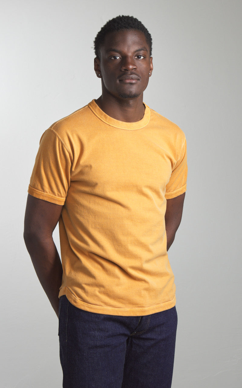 Fullcount 5222-25 Flat Seam Heavyweight T-Shirt Pigment Dyed Saffron