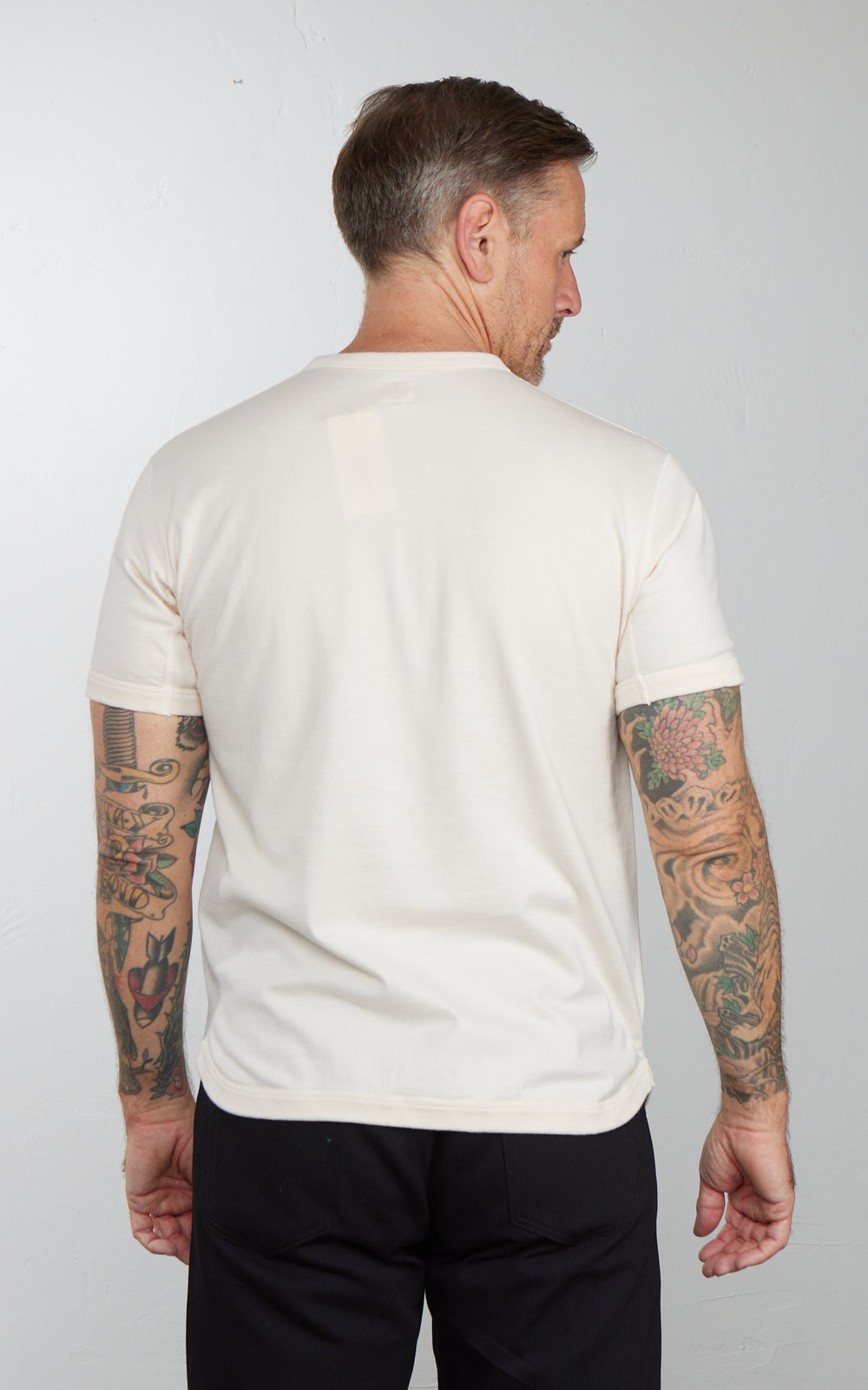 Fullcount 5222H-21 Flat Seam Heavyweight Henley T-Shirt Ecru