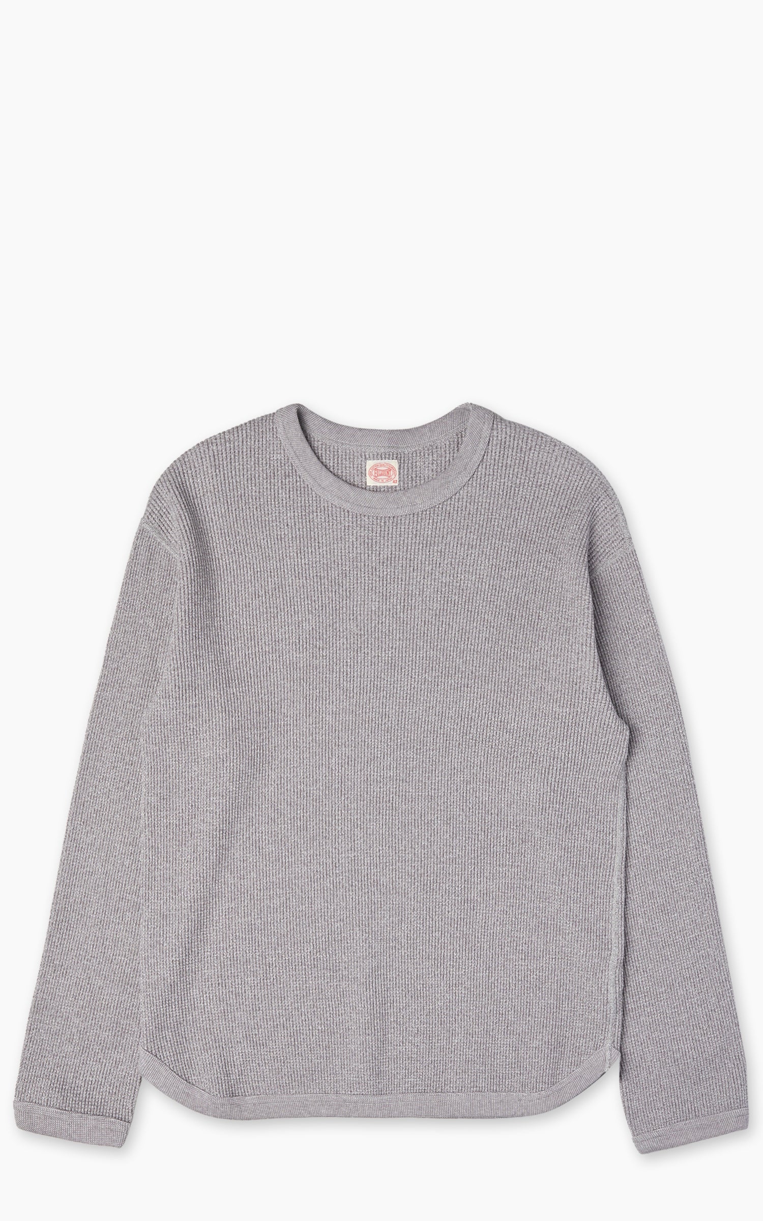 Fullcount 5964-24 Twisted Heavyweight Waffle Longsleeve T-Shirt Heather Grey