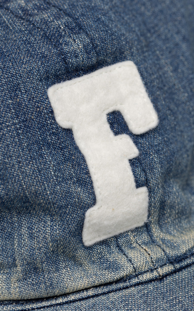 Fullcount 6843HW 6-Panel Denim Baseball Cap 'F' Patch Indigo Blue