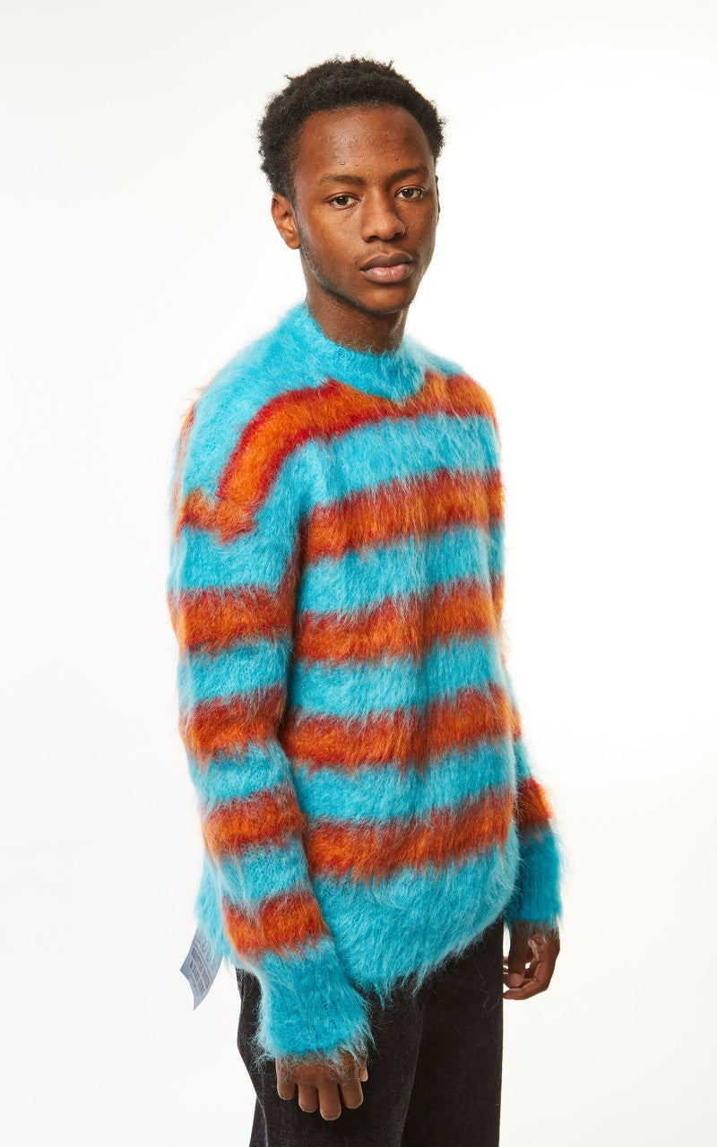 Marni Fuzzy Wuzzy Brushed Mohair Sweater Turquoise