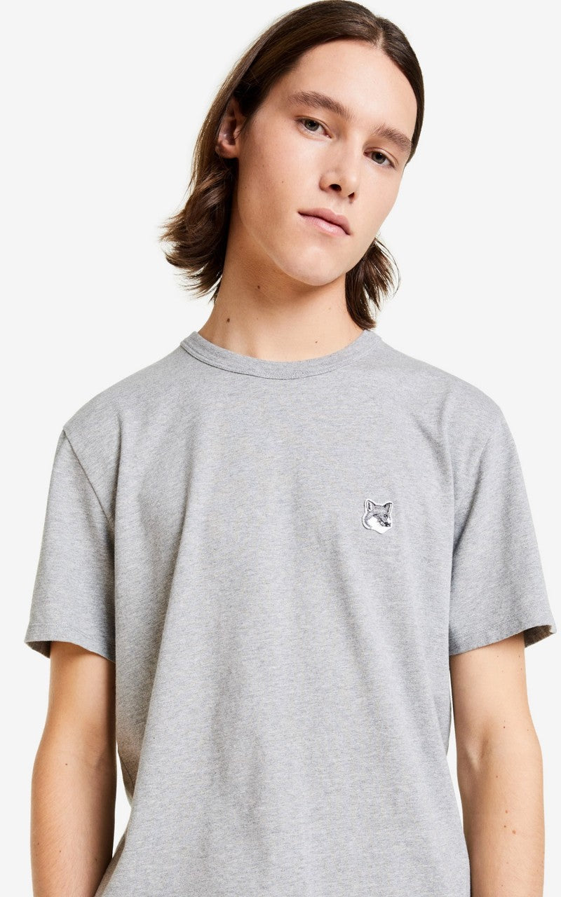 Maison Kitsuné Grey Fox Head Patch T-Shirt Grey