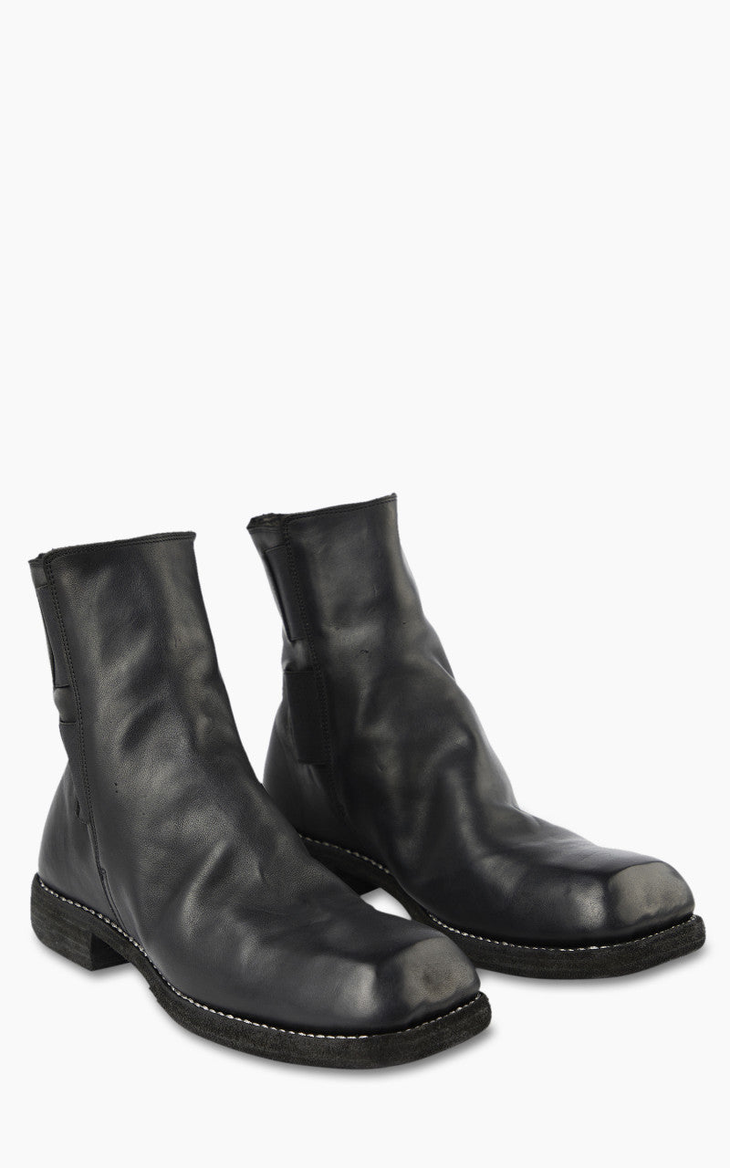 GUIDI / CHELSEA BOOTS 79087–AST スクエアトゥ Guidi 79087 Leather Chelsea Boot Black