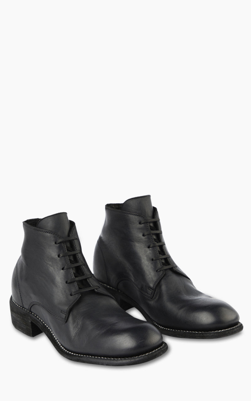 Guidi 793 Leather Laced Up Ankle Boot Black
