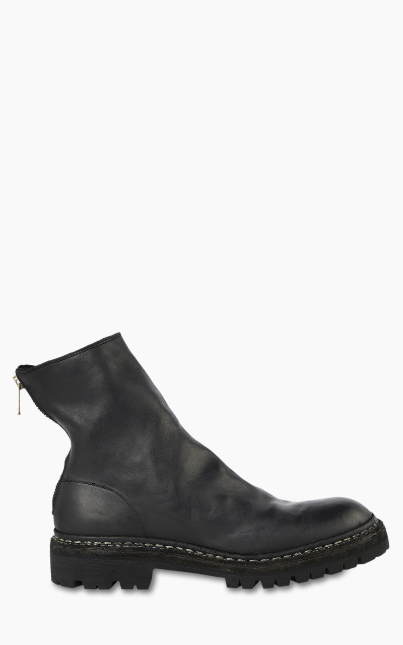 Guidi 796V_N Leather Back Zip Top-Ankle Boot Black
