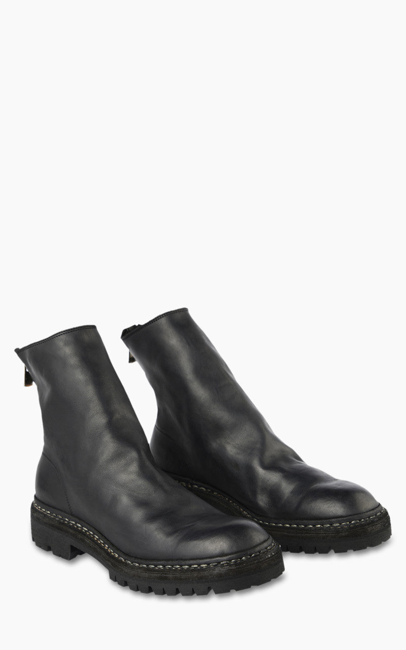 Guidi 796V_N Leather Back Zip Top-Ankle Boot Black