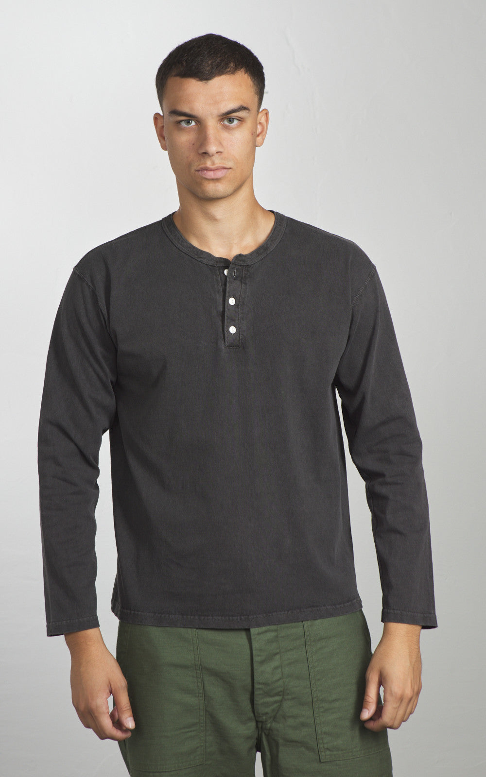 Good On L/S Henley T-Shirt P-Black