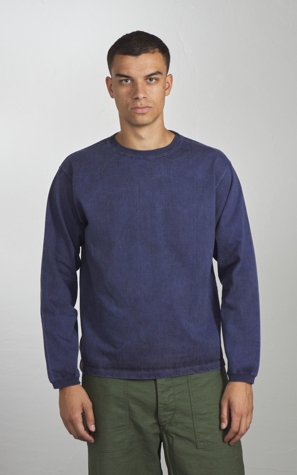 Good On Heavy Jersey L/S Crew T-Shirt P-Navy
