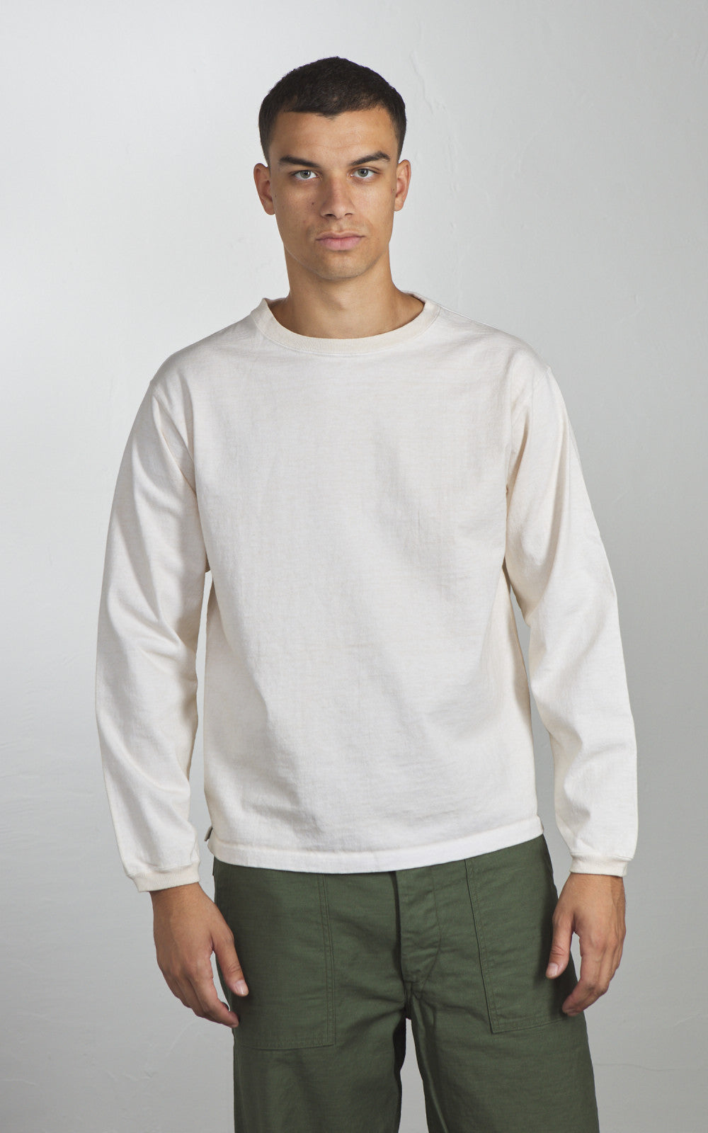 Good On Heavy Jersey L/S Crew T-Shirt P-Natural