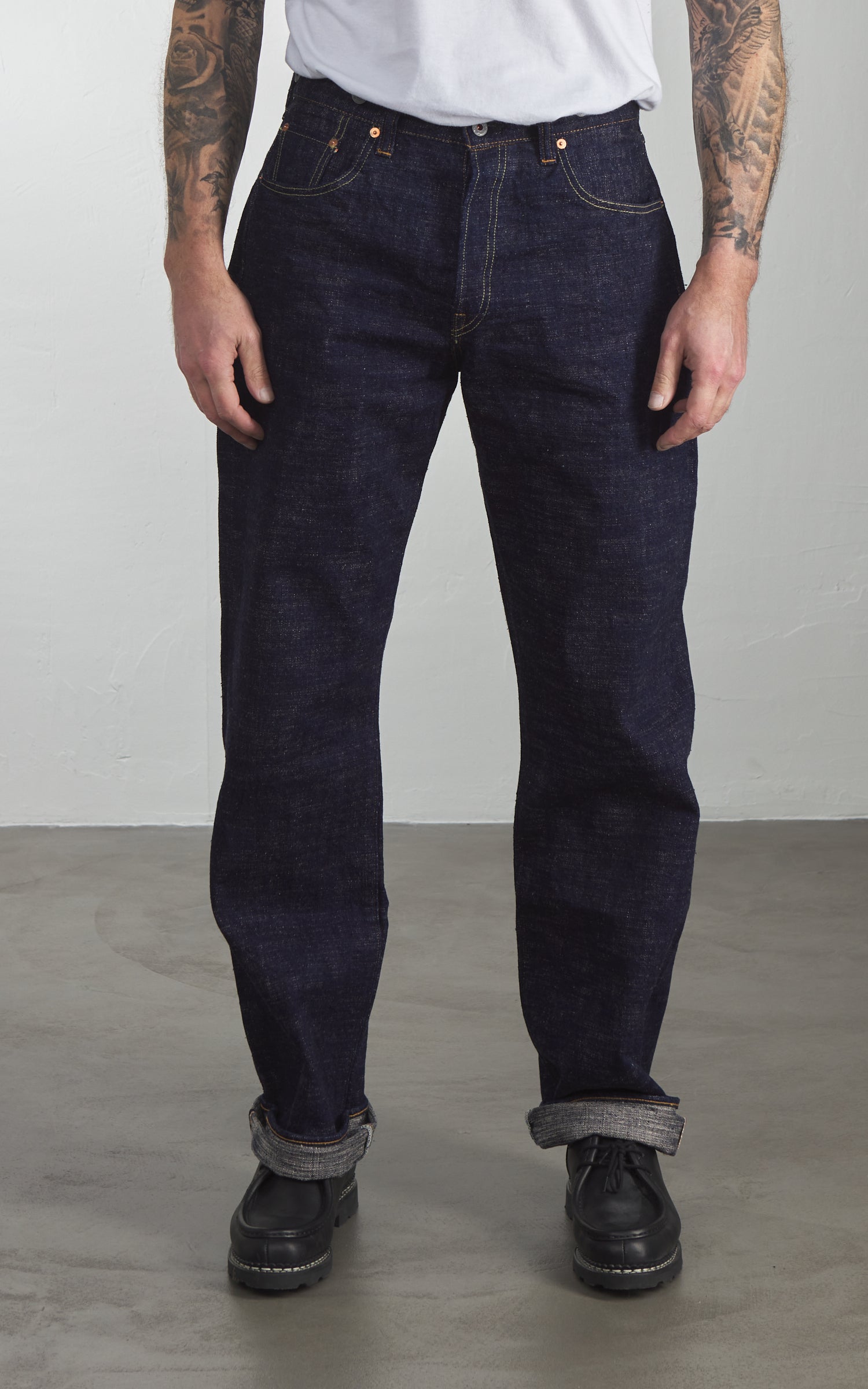 Graph Zero Heritage Loose Straight Jeans Slub Denim Indigo 15oz