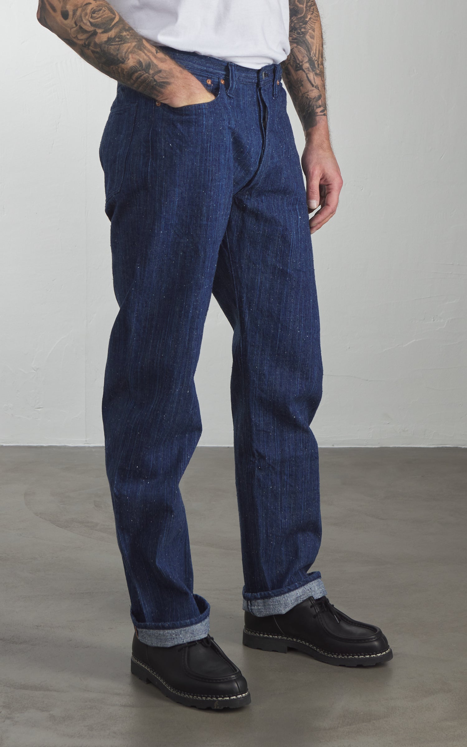 Graph Zero Natural Dyed Regular Straight Jeans Natural Indigo 13oz