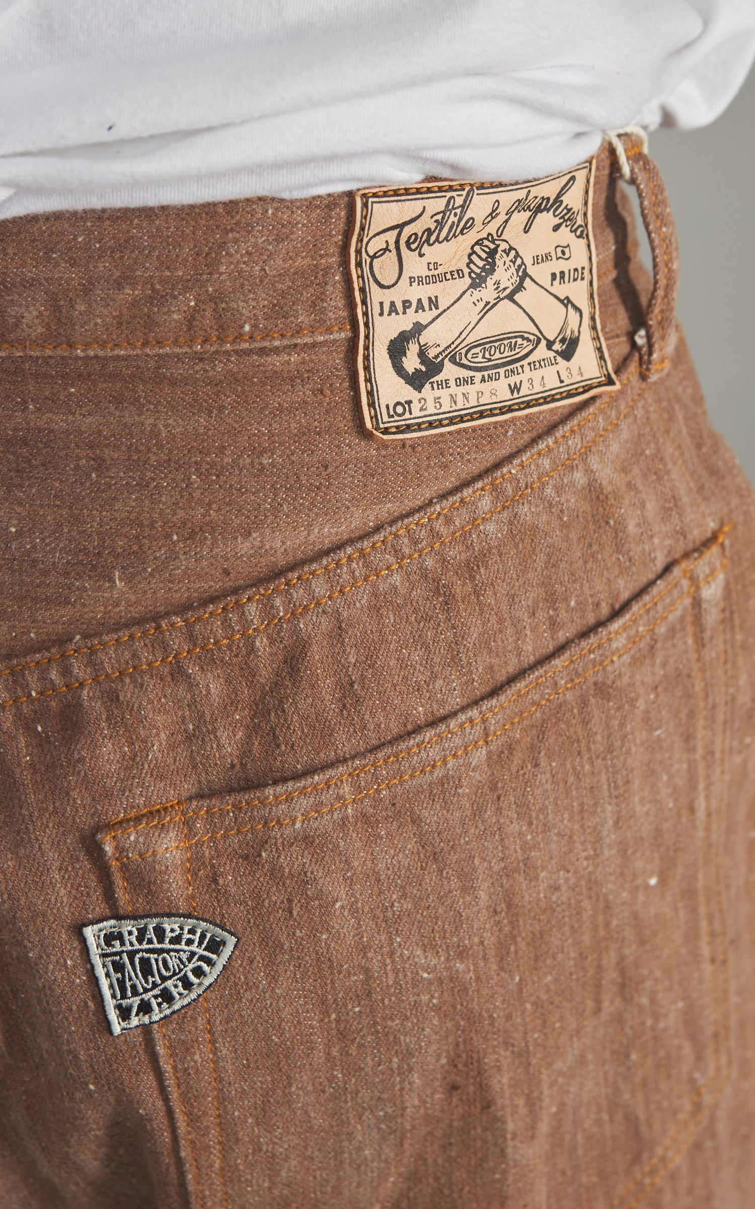 Graph Zero Natural Dyed Regular Straight Jeans Persimmon Tannin 13oz