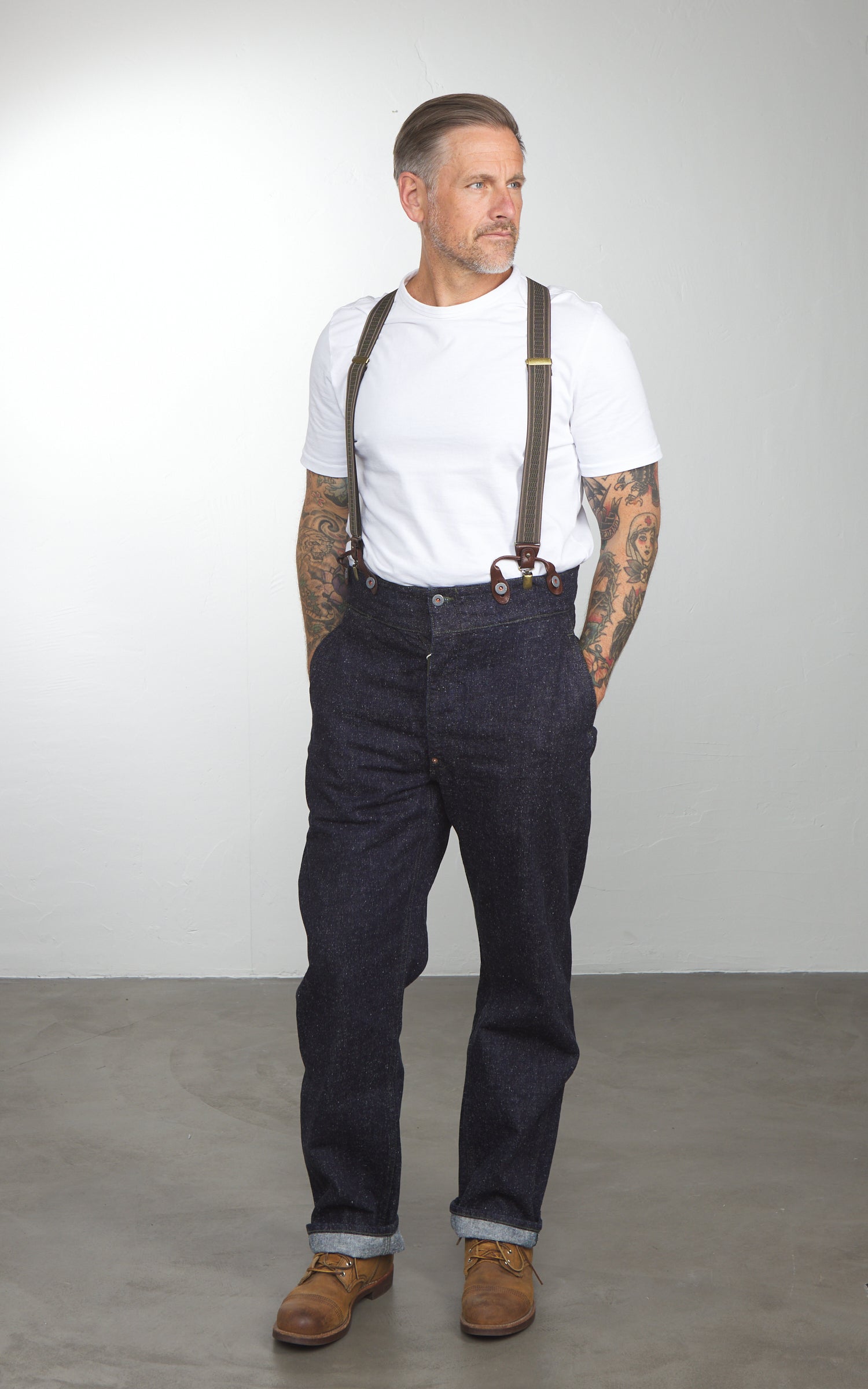 グラフゼロ　レイルマンパンツ　ネップ　サイズL Graph Zero Railman Pants Neppy Denim Indigo